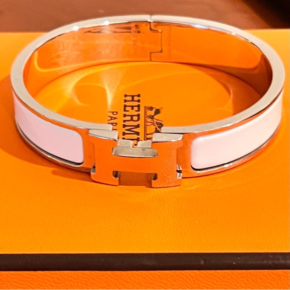 Hermes Jewelry - Hermes- Authentic Clic-H Bracelet- White EXCELLENT CONDITION